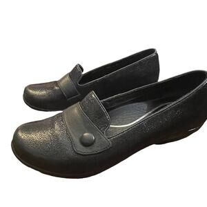 Dansko Olena Size 39 EU Comfort Shoes Clogs Black Shimmer Metallic Womens 8.5 9
